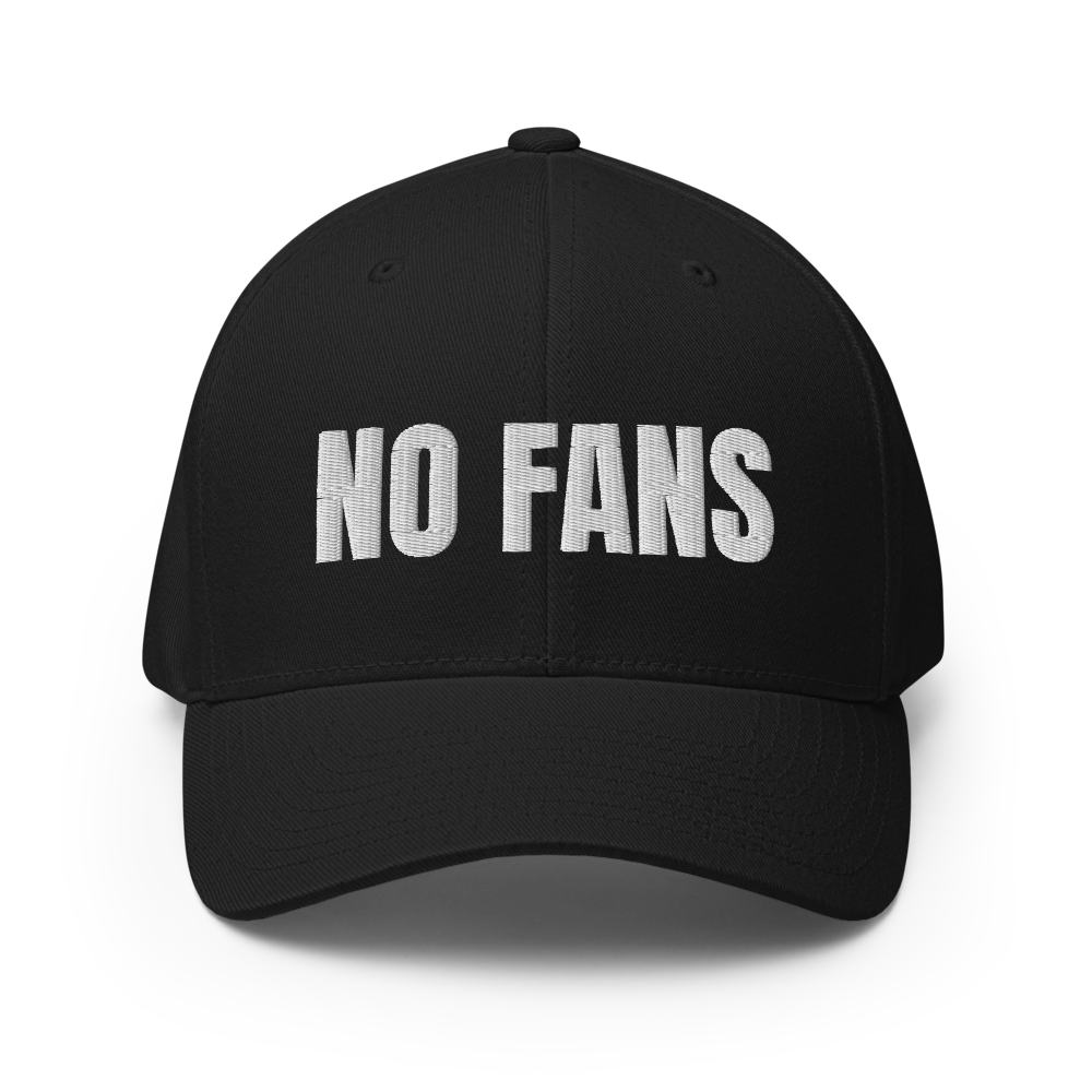 NO FANS embroidered black cap